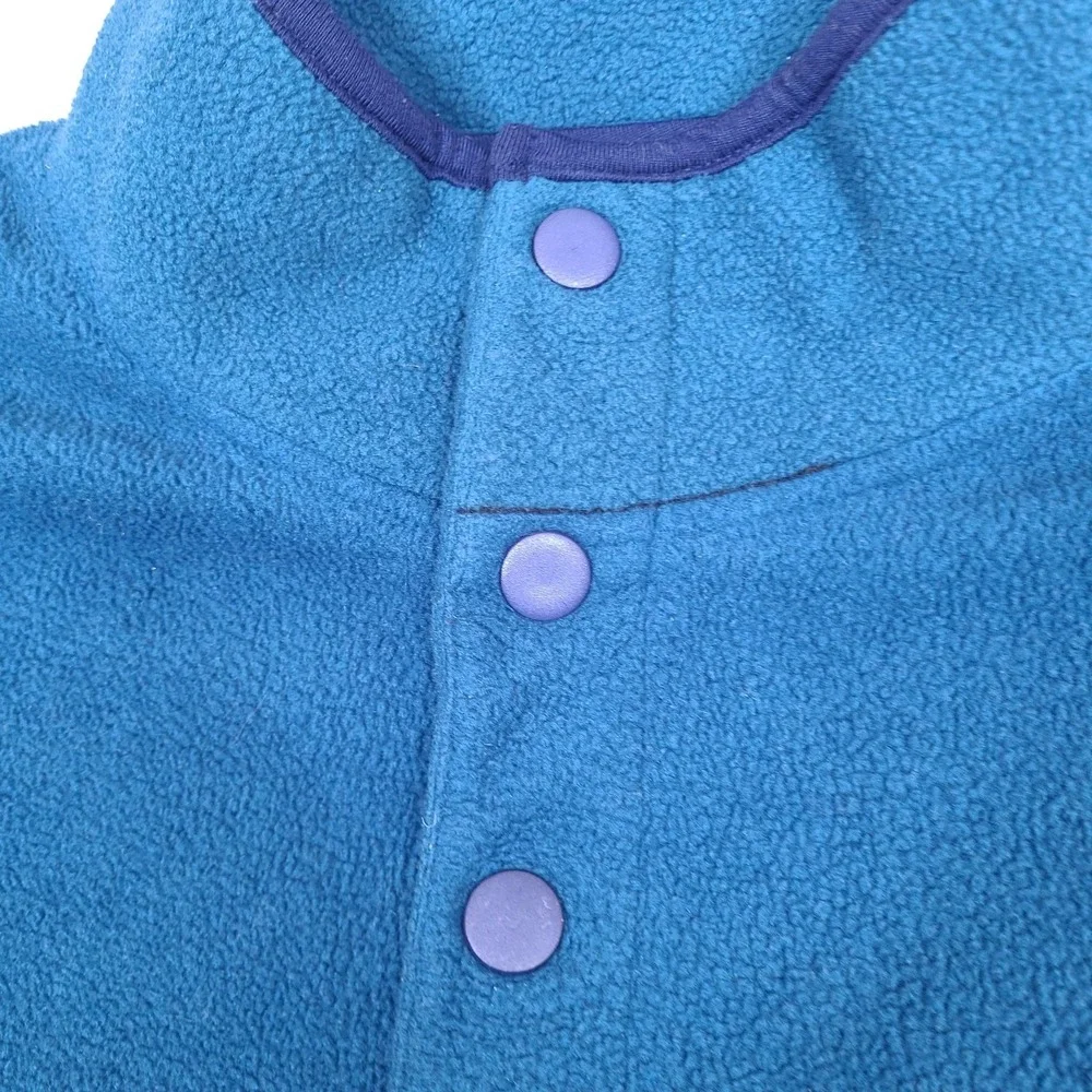 Massive Outdoor Fleece Sweater Mens XL Snap Button Pullover Gold Blue Colorblock